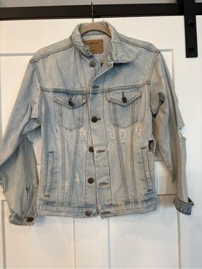 Carbon Light Blue Distressed Denim Jacket